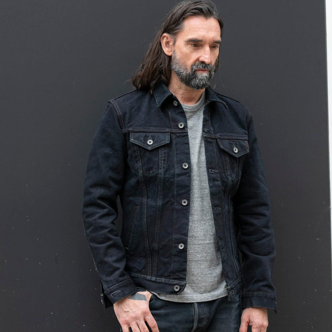 Image showing the IH-526Lod - 19 oz. Lefthand Twill Type III Denim Jacket - Black Overdyed which is a Jackets described by the following info Iron Heart, Jackets, Released, Tops and sold on the IRON HEART GERMANY online store