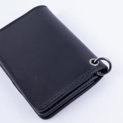 HTC-MED-WALLET-BLK - Hollywood Trading Co. Medium Wallet w/ turquoise stones - Black
