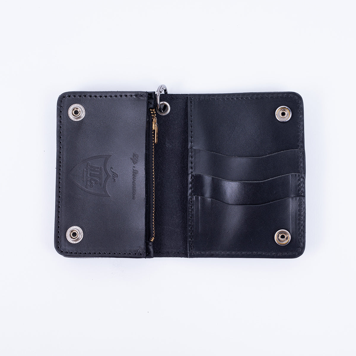 HTC-MED-WALLET-BLK - Hollywood Trading Co. Medium Wallet w/ turquoise stones - Black