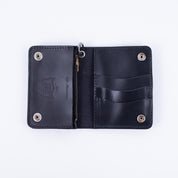 HTC-MED-WALLET-BLK - Hollywood Trading Co. Medium Wallet w/ turquoise stones - Black