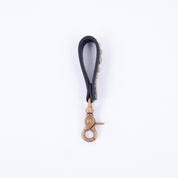 HTC-KEY-FOB-BLK - Hollywood Trading Co. Brass Key Fob w/ turquoise stones - Black