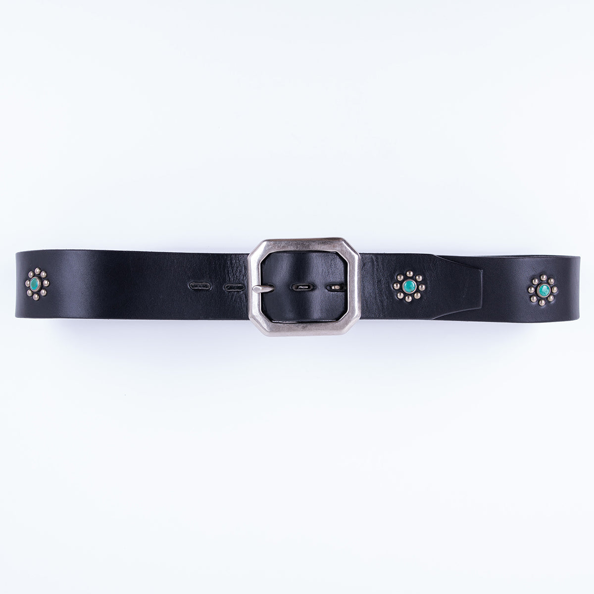 HTC-EAGLE-BELT-BLK - Hollywood Trading Co. Eagle Belt w/ turquoise stones - Black