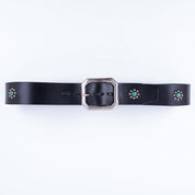 HTC-EAGLE-BELT-BLK - Hollywood Trading Co. Eagle Belt w/ turquoise stones - Black