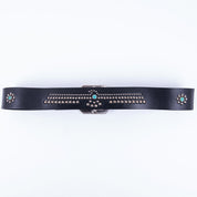 HTC-EAGLE-BELT-BLK - Hollywood Trading Co. Eagle Belt w/ turquoise stones - Black