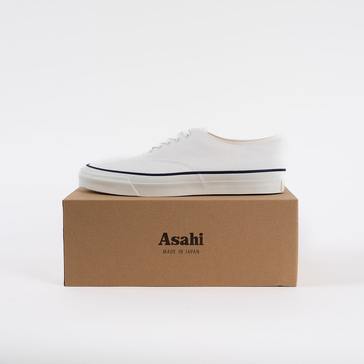 AS-041-WHT - ASAHI Cotton Deck Shoes - White