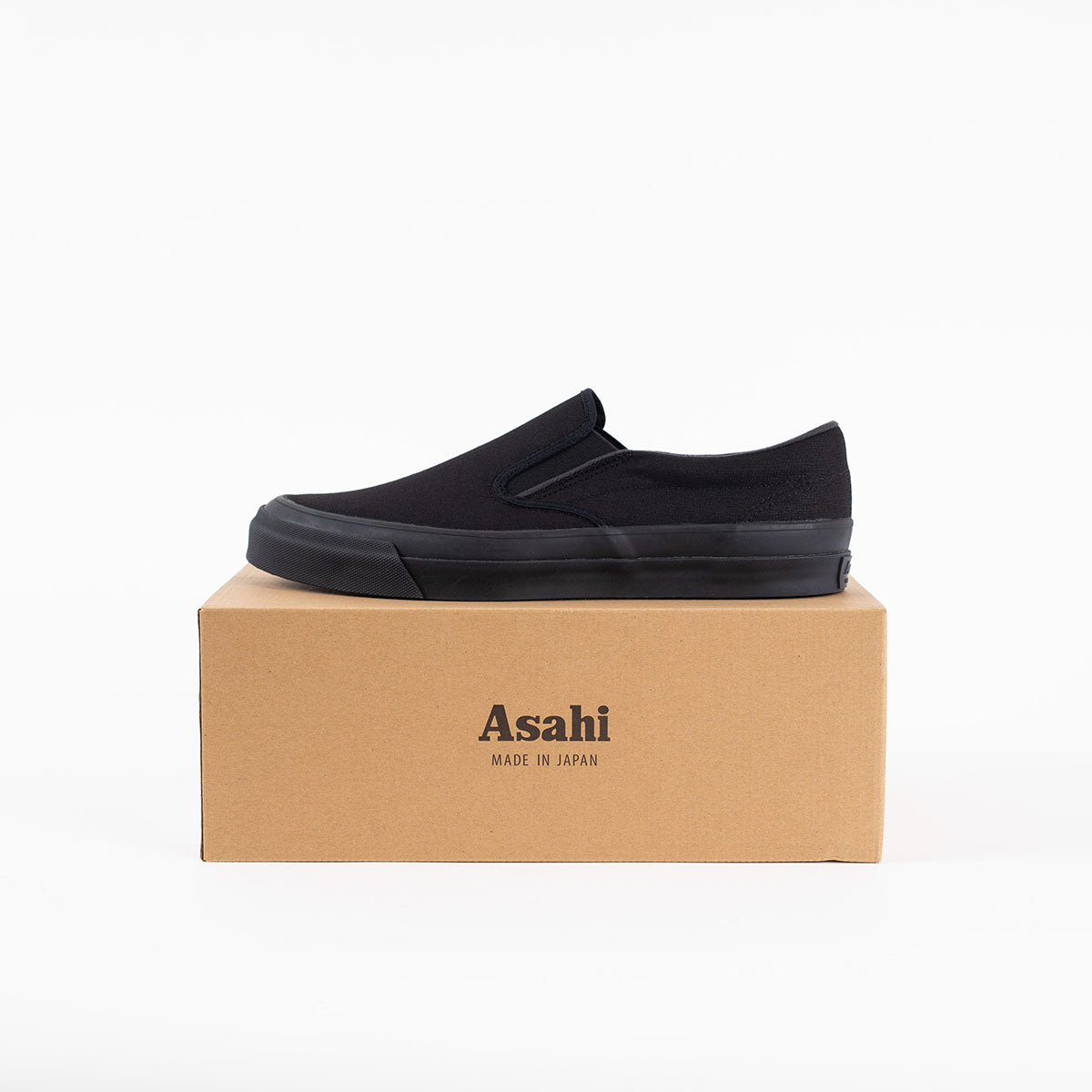AS-SLIP-ON-BLK - ASAHI COTTON SLIP ON SHOES - Black/ Black