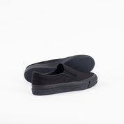 AS-SLIP-ON-BLK - ASAHI COTTON SLIP ON SHOES - Black/ Black