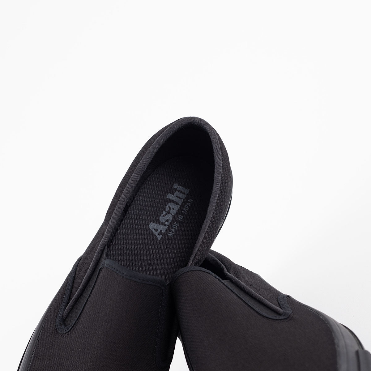 AS-SLIP-ON-BLK - ASAHI COTTON SLIP ON SHOES - Black/ Black – IRON