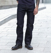 Image showing the IH-634S-142 - 14oz Selvedge Denim Straight Cut Jeans Indigo which is a Jeans described by the following info 634, Bottoms, Iron Heart, Jeans, Released, Straight and sold on the IRON HEART GERMANY online store