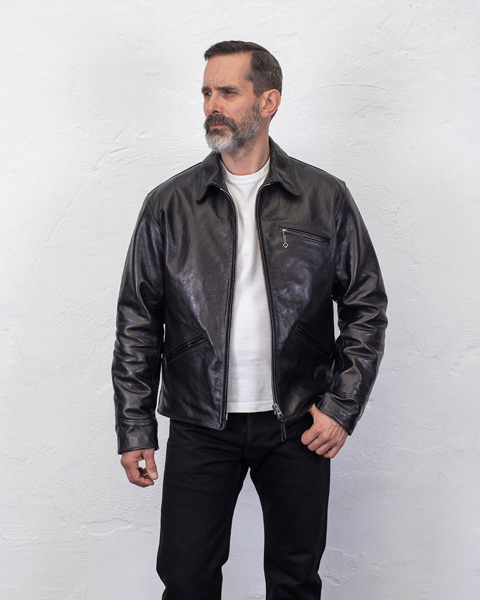 SB-30S-JH-BLK - Simmons Bilt x  IHG Vintage 30's Sports Jacket (size 42) - Japanese Horsehide