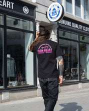 IHT-IHG-8-BLK - Iron Heart Hamburg - Germany 7.5oz Loopwheel Crew Neck T-Shirt - Black