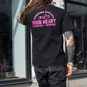 IHT-IHG-8-BLK - Iron Heart Hamburg - Germany 7.5oz Loopwheel Crew Neck T-Shirt - Black
