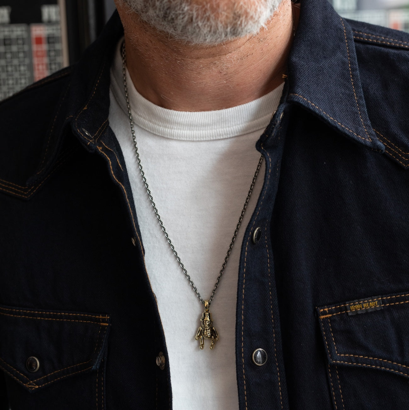 PE-TEDDY-PE-CHAIN-BR-SI - Peanuts & Co TEDDY PEANUTS Necklace - Brass/Silver