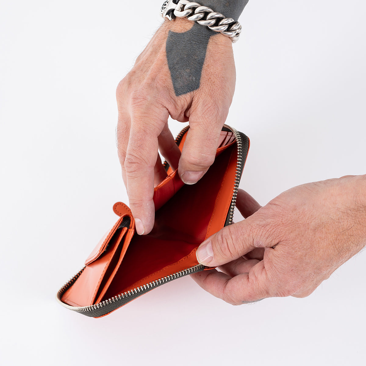 PO-PS-ZIP-WALLET-ORA - Porter-Yoshida & Co. - PS LEATHER ZIP WALLET - Orange