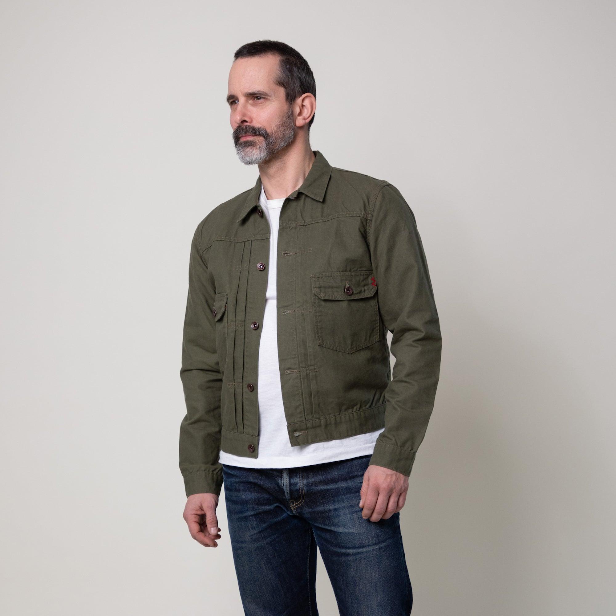 Image showing the IHJ-134-ODG - 9oz Paraffin Coated OX Type II Jacket - Olive Drab Green which is a Jackets described by the following info SS24 and sold on the IRON HEART GERMANY online store