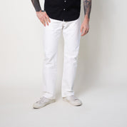 Image showing the IH-634-WT - 13.5oz Cotton Twill Straight Cut Trousers - White which is a Jeans described by the following info SS24 and sold on the IRON HEART GERMANY online store