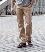 9oz Mercerised Selvedge Cotton Chinos - Khaki