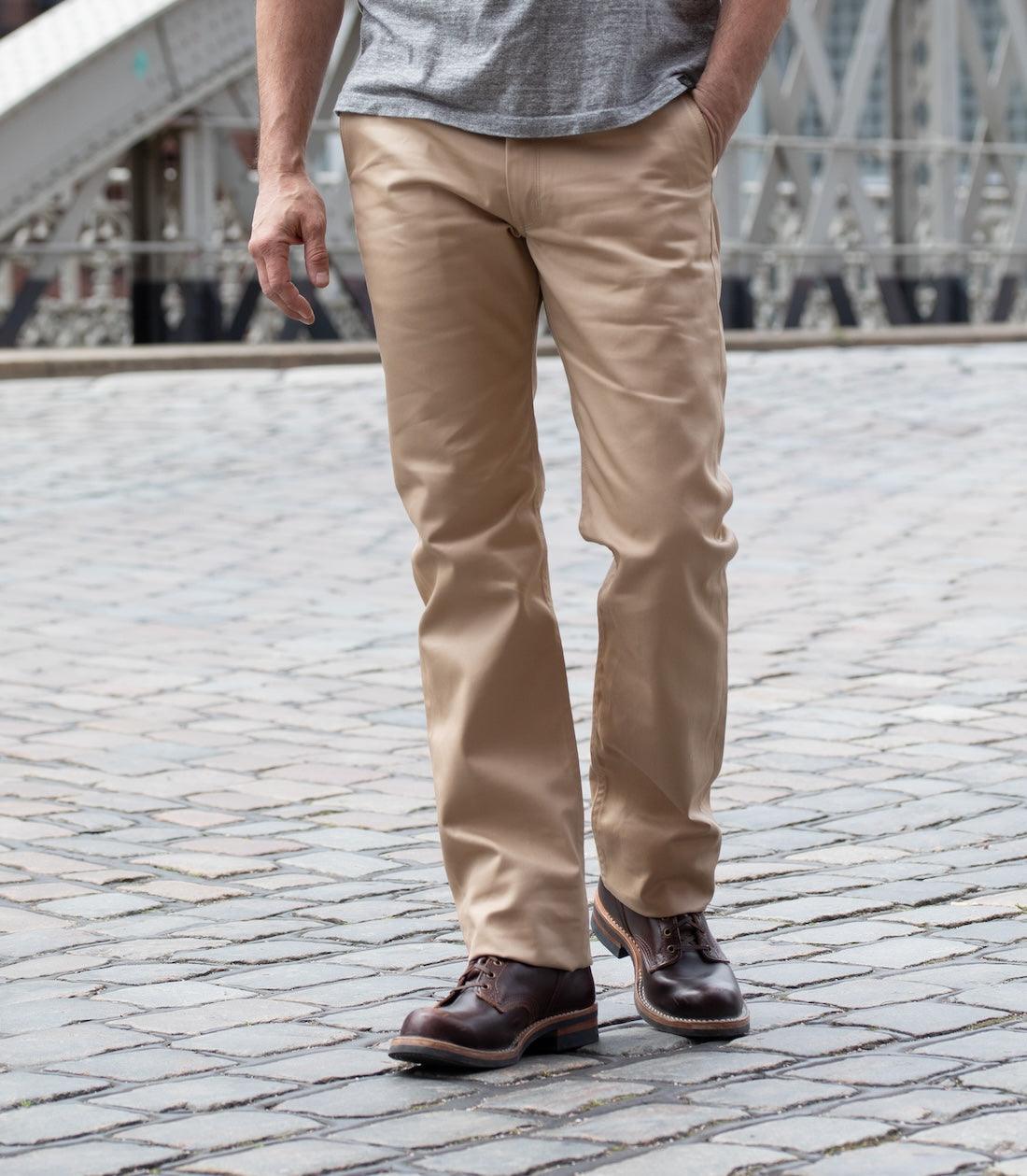 IH-717-KHA - 9oz Mercerised Selvedge Cotton Chinos - Khaki – IRON