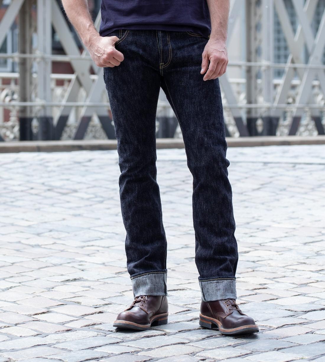 16 oz Slubby Selvedge Denim Slim Tapered Cut Jeans - Indigo