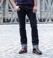 16 oz Slubby Selvedge Denim Slim Tapered Cut Jeans - Indigo