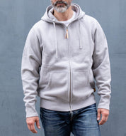 14oz Ultra Heavyweight Loopwheel Cotton Zip Up Hoodie - Grey