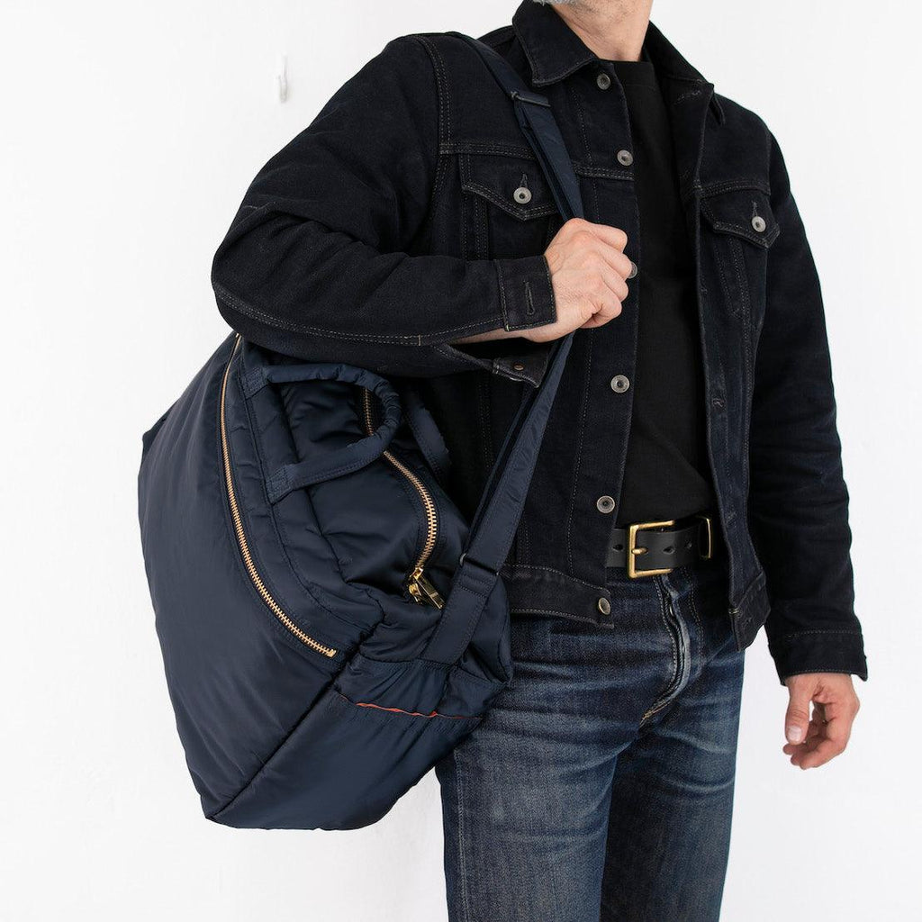 Image showing the PORTER - Yoshida & Co. TANKER DUFFLE BAG - Blue which is a Bags described by the following info Accessories, Bags, Porter-Yoshida & Co. and sold on the IRON HEART GERMANY online store