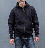 14oz Ultra Heavyweight Cotton Zip Up Hoodie Black