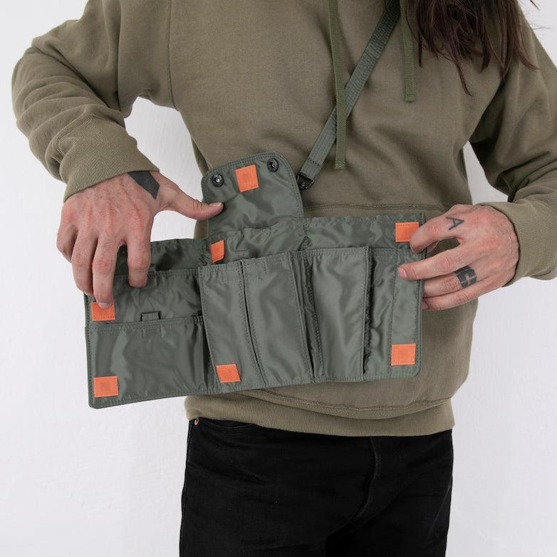 PORTER - Yoshida & Co. TANKER TRAVEL CASE - Sage Green