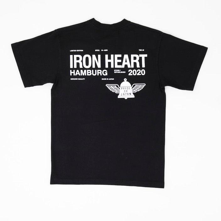 IHT-IHG#5-BLK - Iron Heart Germany 7.5oz Loopwheel Crew Neck T-Shirt - Black