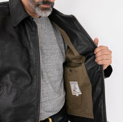 Image showing the SB-MV-JPN/HO-BLK - Simmons Bilt "Maverick" Japanese Horsehide Jacket - Black which is a LEATHER JACKETS described by the following info Jackets, LEATHER JACKETS, SIMMONS BILT, Tops and sold on the IRON HEART GERMANY online store