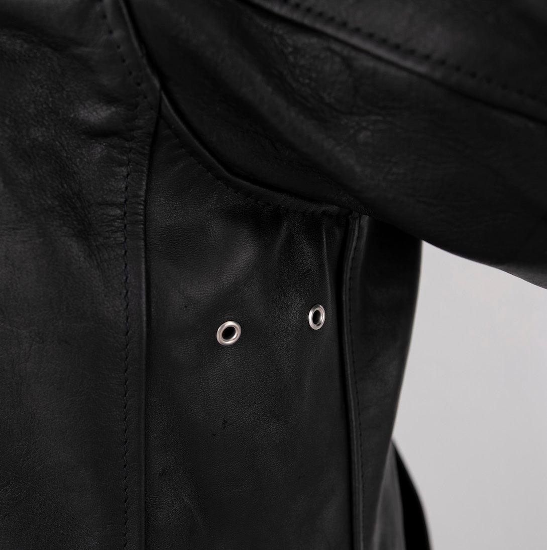 Image showing the SB-MV-JPN/HO-BLK - Simmons Bilt "Maverick" Japanese Horsehide Jacket - Black which is a LEATHER JACKETS described by the following info Jackets, LEATHER JACKETS, SIMMONS BILT, Tops and sold on the IRON HEART GERMANY online store