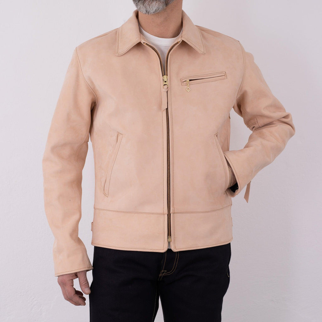 Image showing the SB-MV JPN/HO-NAT - Simmons Bilt "Maverick" Horsehide Jacket - Natural which is a LEATHER JACKETS described by the following info LEATHER JACKETS, New, SIMMONS BILT, Tops and sold on the IRON HEART GERMANY online store
