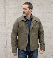 Oiled Whipcord A2 Deck Jacket - Army Green