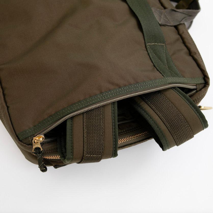 Image showing the Porter-Yoshida & Co - FORCE 3WAY BRIEFCASE - Olive Drab which is a Bags described by the following info Accessories, Bags, Porter-Yoshida & Co. and sold on the IRON HEART GERMANY online store