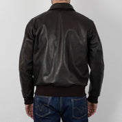 Image showing the SB-A2-HO-BRN - Simmons Bilt A-2 Blattwerk Horsehide Leather - Brown which is a LEATHER JACKETS described by the following info Back In, Jackets, LEATHER JACKETS, Released, SIMMONS BILT, Tops and sold on the IRON HEART GERMANY online store