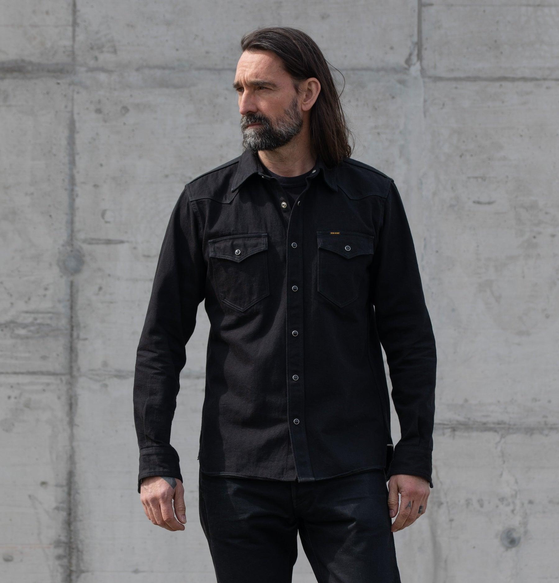 IHSH-218-BLK - 12oz Western Shirt "Johnny Cash III" - Black IRON HEART GERMANY IHSH-218-BLK - 12oz Western Shirt "Johnny Cash III" - Black IRON HEART GERMANY