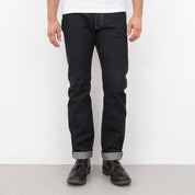 Image showing the IH-888S-142 - 14oz Selvedge Denim Medium/High Rise Tapered Cut Jeans - Indigo which is a Jeans described by the following info 888, Bottoms, Iron Heart, Jeans, Released, Tappered and sold on the IRON HEART GERMANY online store