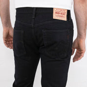 Image showing the IH-777S-142od - 14oz Selvedge Denim Slim Tapered Cut Jeans - Indigo Overdyed Black which is a Jeans described by the following info 777, Bottoms, Iron Heart, Jeans, Released, Tappered and sold on the IRON HEART GERMANY online store