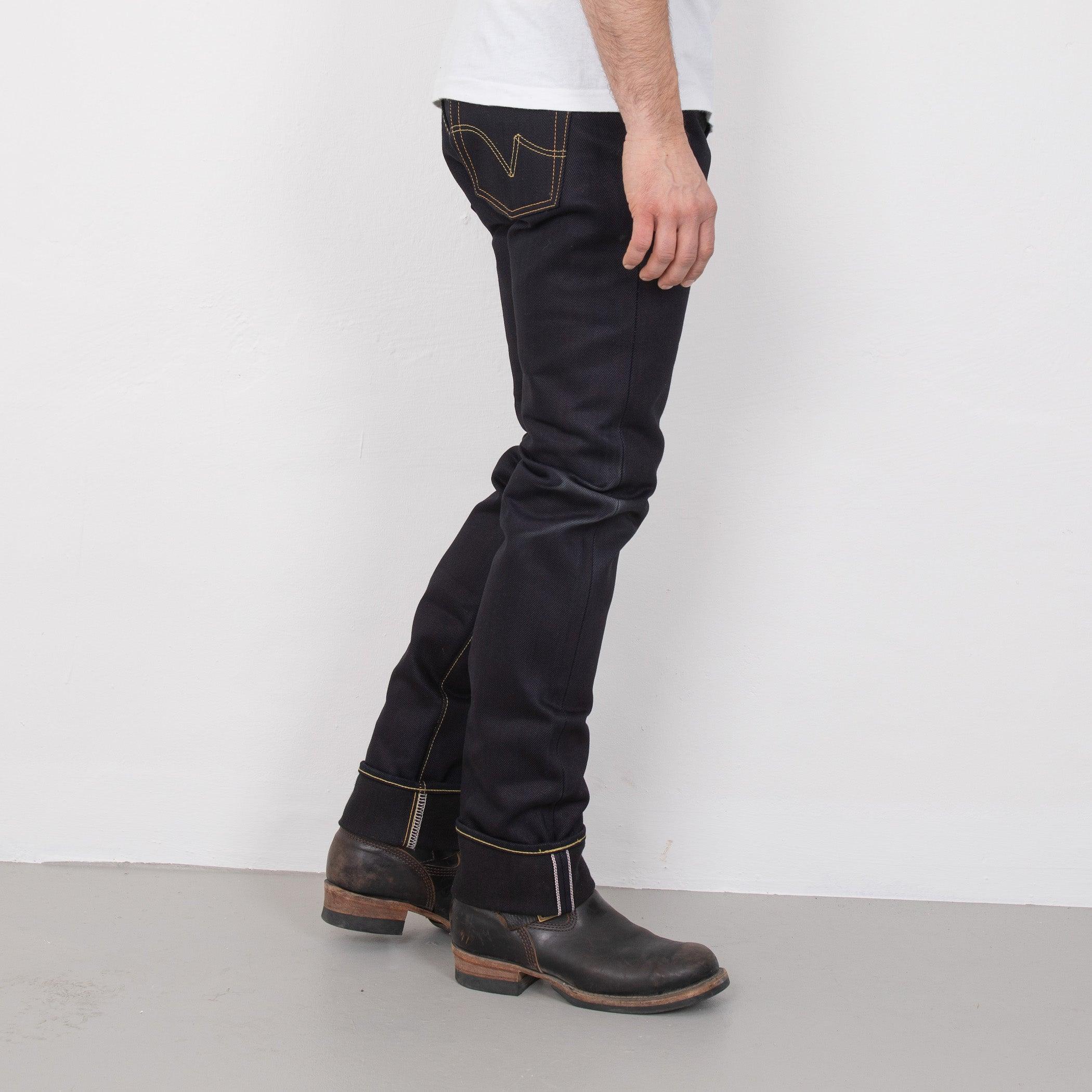 25oz Selvedge Denim Super Slim Cut Jeans - Indigo/Black