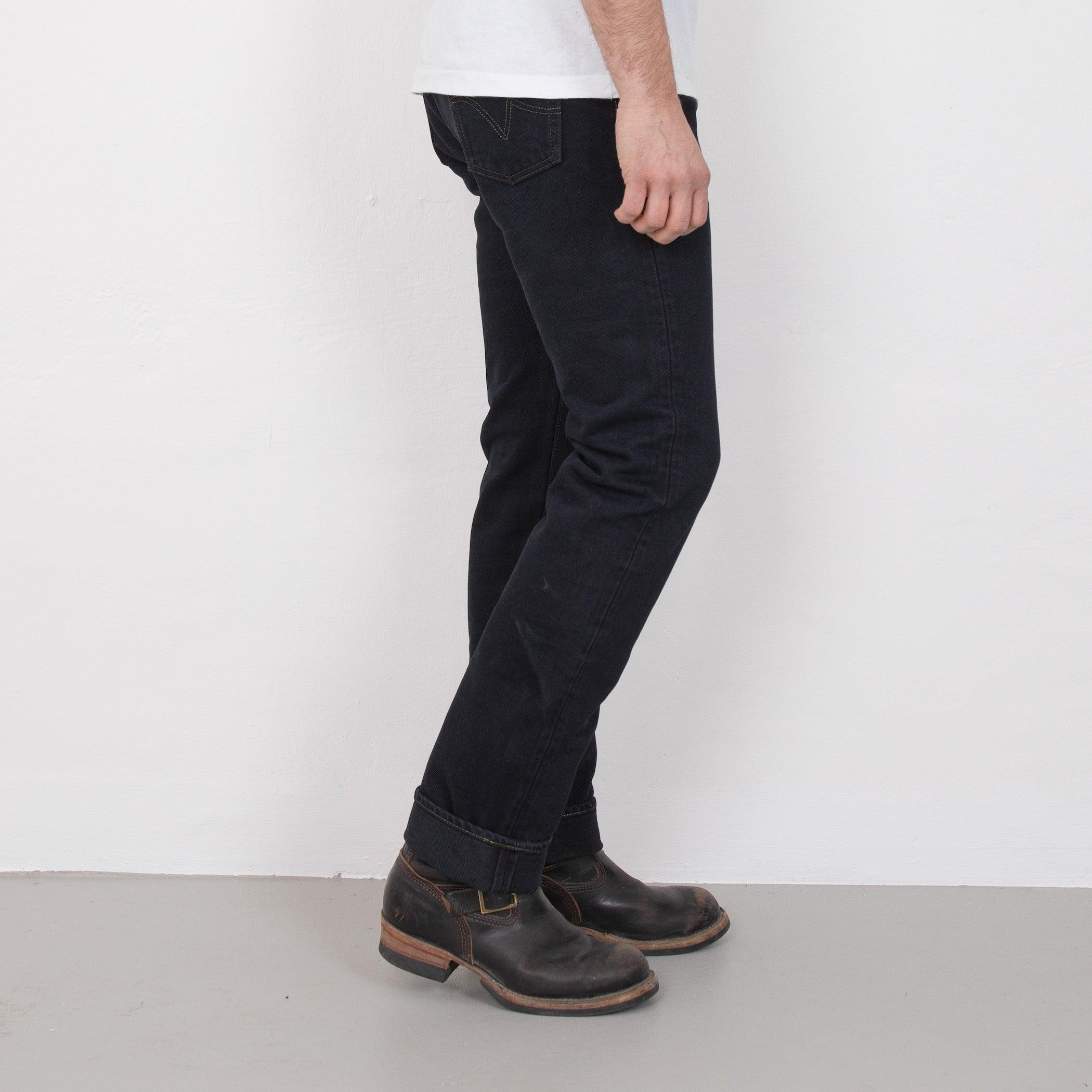 21 oz Selvedge Denim Tapered Jeans - Black Overdyed