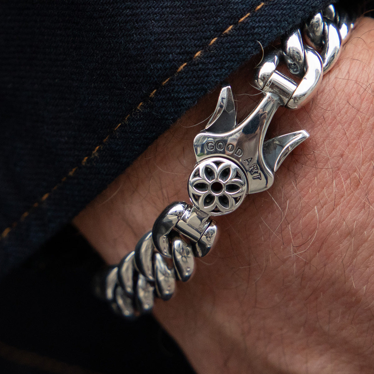 GA-MODEL-10-BRA-3A - GOOD ART HLYWD Model 10 Bracelet 3A - Sterling Silver