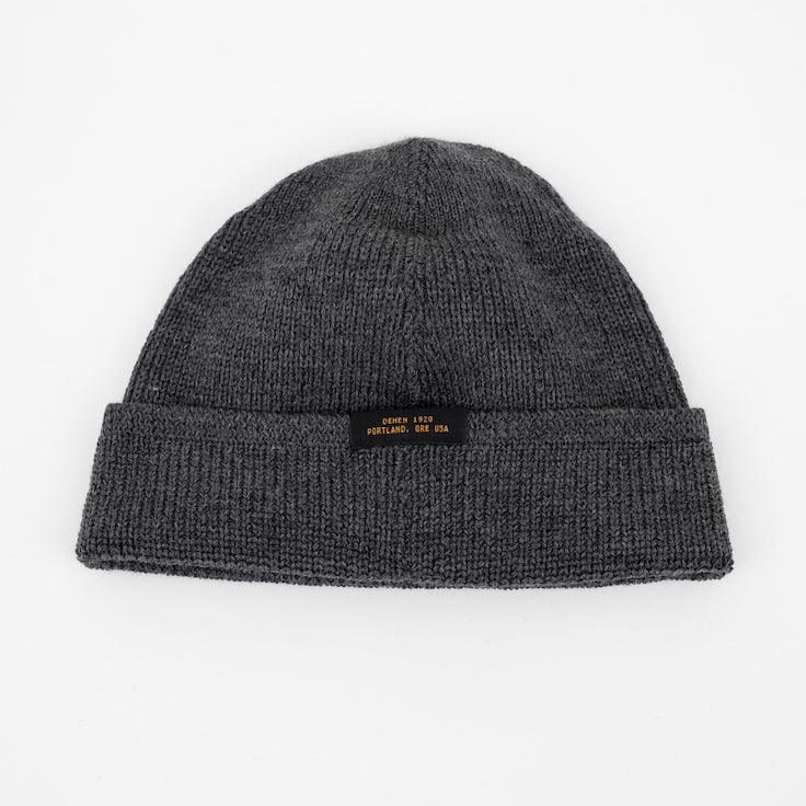 Image showing the DE-WKC001-CHA - Dehen 1920 Wool Knit Watch Cap-Charcoal which is a Headgear described by the following info Accessories, Dehen 1920, Headgear, Released and sold on the IRON HEART GERMANY online store