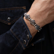 GA-MODEL-10-CUTOUT-4A - GOOD ART HLYWD Model 10 Cutout Rosette Bracelet 4A - Sterling Silver