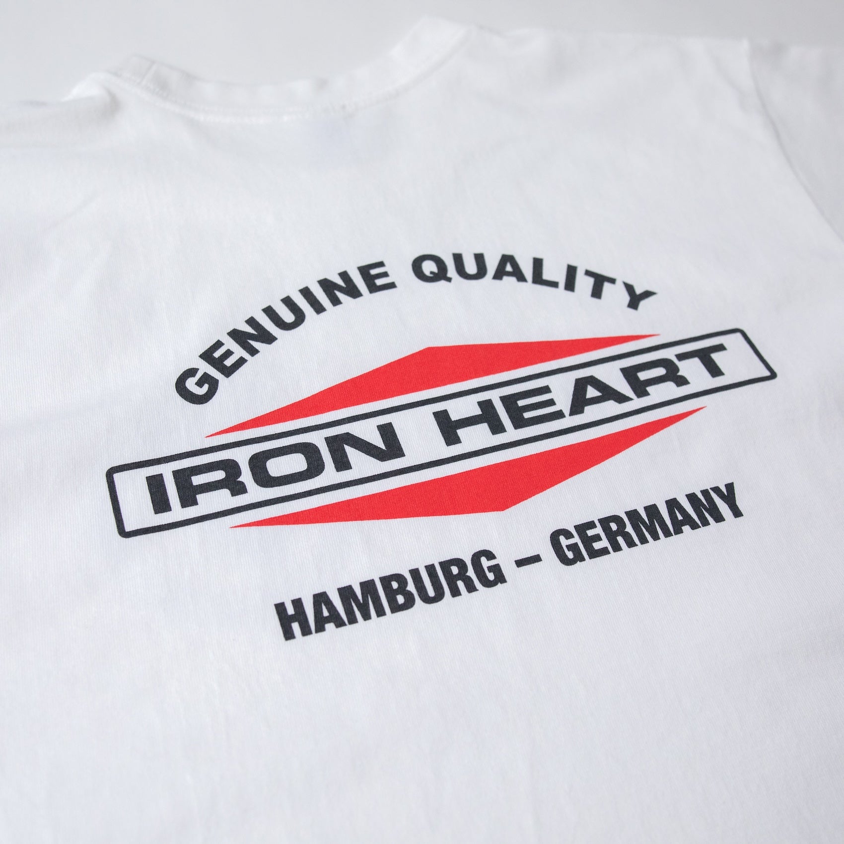 IHT-IHG#6-WHT- Iron Heart Hamburg 7.5oz Loopwheel Crew Neck T-Shirt - White