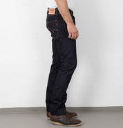 Image showing the IH-555SBR-14 - 14oz Broken Twill Selvedge Denim Super Slim Cut Jeans - Indigo which is a Jeans described by the following info 555, Bottoms, Iron Heart, Jeans, Released, Slim and sold on the IRON HEART GERMANY online store