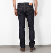 Image showing the IH-555SBR-14 - 14oz Broken Twill Selvedge Denim Super Slim Cut Jeans - Indigo which is a Jeans described by the following info 555, Bottoms, Iron Heart, Jeans, Released, Slim and sold on the IRON HEART GERMANY online store