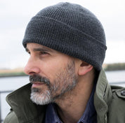 Image showing the DE-WKC001-CHA - Dehen 1920 Wool Knit Watch Cap-Charcoal which is a Headgear described by the following info Accessories, Dehen 1920, Headgear, Released and sold on the IRON HEART GERMANY online store