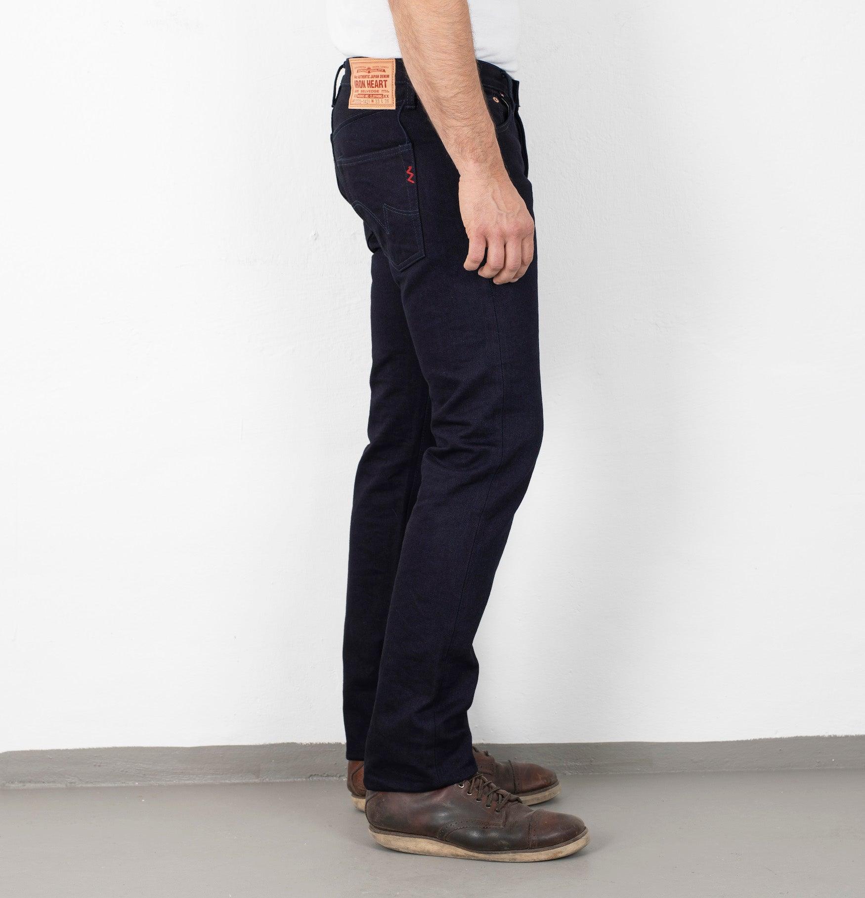 Image showing the IH-777S-14ii - 14oz Selvedge Denim Slim Tapered Cut Jeans - Indigo/Indigo which is a Jeans described by the following info 777, Bottoms, Iron Heart, Jeans, Released and sold on the IRON HEART GERMANY online store