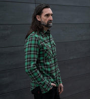 Ultra Heavy Flannel Check Western Shirt - Green