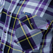 9oz Selvedge American Check Western Shirt - Purple